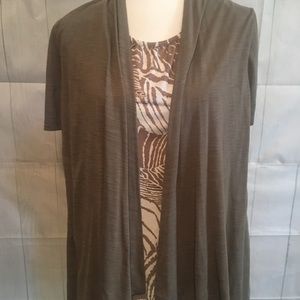 White Stag shrug with attached shell tan beige XL